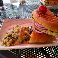 Portobello panini with quinoa salad side at Cafe Sol in Grand Junction