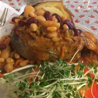 Vegan chili in a jacket potato  at Goathland Tea Room & Gifts in Whitby