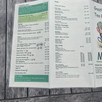 Menu (back) at Goathland Tea Room & Gifts in Whitby