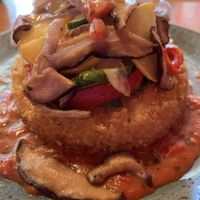 Heirloom Grit Cake Stack at Early Girl Eatery in Asheville