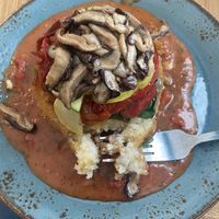 Grit cake itself was a little under-seasoned but the gravy and veggies were 10/10    at Early Girl Eatery in Asheville