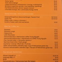 Drinks menu  at Bistro Go in Brno