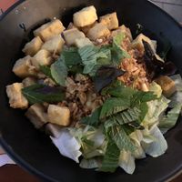 rice noodles with tofu and salad  at Bistro Go in Brno
