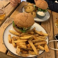 Beetroot Burger and Falafel Burger  at Chutnej in Vinohrady