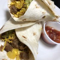 Vegan burrito!!! So yummy!  at The Black Crow Cafe in Elkhart