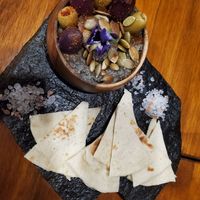 Black hummus at Sofy Glocal Cuisine in Cuenca