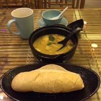 Sake Curry Dish with Baguette. at Yen Nha Hang Chay & Yoga in Nha Trang