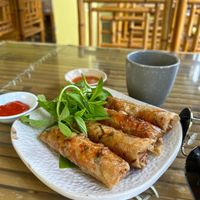 Thai Pad Noodles + Spring Rolls + Welcome Tea at Yen Nha Hang Chay & Yoga in Nha Trang
