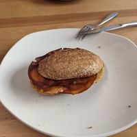 Veg egg and bacon wrapped up 😔 at Bottega Vegana in Modena