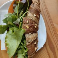 Croissant sandwhich at Bottega Vegana in Modena