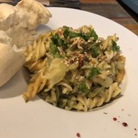 Broccoli, spinach and coconut pasta at Kuusk Hernesto in Tallinn