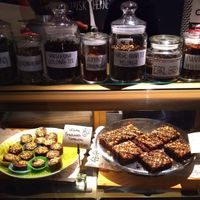 Tea selection and cakes #cakes #chocolatecake #tea #green #peppermint #herbal #oolong #earlgrey #ginger at Kuusk Hernesto in Tallinn