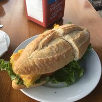 Tortilla baguette at Cafe Bonjour in Lanzarote