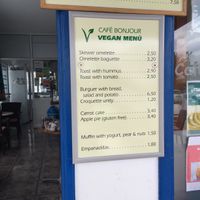The menu at Cafe Bonjour in Lanzarote