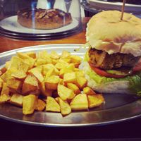 Vegan burguer  at Cafe Bonjour in Lanzarote