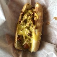 Chili hotdog   at Pancho's Vegan Cantina in Las Vegas