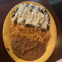 Mole Tamales & rice and beans  at Pancho's Vegan Cantina in Las Vegas