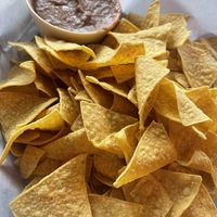 Chips with bean dip - the beans are amazing   at Pancho's Vegan Cantina in Las Vegas