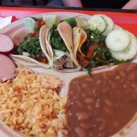 3 taco combo plate at Pancho's Vegan Cantina in Las Vegas