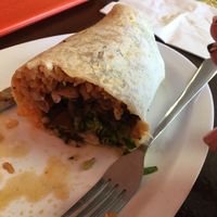 Half a mushroom classic burrito at Pancho's Vegan Cantina in Las Vegas
