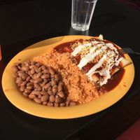 Red Enchiladas at Pancho's Vegan Cantina in Las Vegas