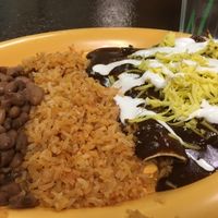 Chick-end enchiladas mole at Pancho's Vegan Cantina in Las Vegas