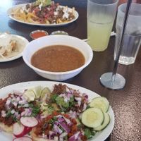 Lentil soup, tacos, leaded fries 👌 at Pancho's Vegan Cantina in Las Vegas
