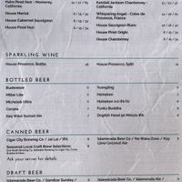 Menu drinks  at Marker 88 in Islamorada