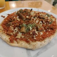 Yummy vegan pizza! at Natural Spice in Panama City