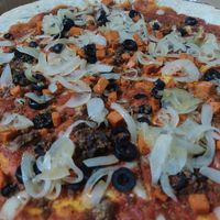 Vegan pizza at Natural Spice in Panama City