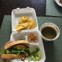Dilvery , hamburger and chips at Natural Spice in Panama City