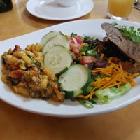 Raw plate (with delicious plantain salad) at Natural Spice in Panama City