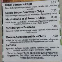 Burger menu at Natural Spice in Panama City