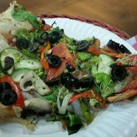 today's vegan slice -yum! at Pieces Pizza By the Slice in Sacramento