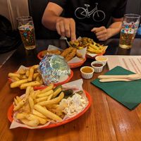 Chicken, chillies cheese fries and burger at Nice N Sleazy - Old Fashioned Street Food in Glasgow