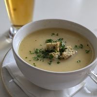 Potato soup at KaffeeKlatsch in Davos Platz