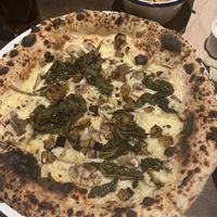 Dalla Terra Pizza vegsnised + fries  at Sandbar in Manchester