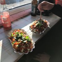 Kimchi fries, german Fritz Limo and local IPA at Burger Box in Tallinn