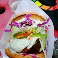 Falafel burger at Burger Box in Tallinn