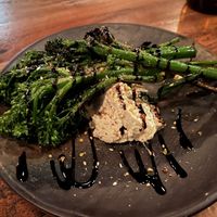 Wood-fired broccolini with whipped almond feta - amazing!  at Red Sparrow Pizza in Collingwood