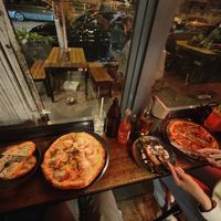 Food coma ; garlic bread, Bianca, broccolini, pepperoni at Red Sparrow Pizza in Collingwood