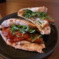 Chik’n Parma sandwich - special for this week  at Red Sparrow Pizza in Collingwood