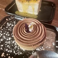 Salted Caramel & Chocolate Mousse Tart and Passionfruit Cheezecake  at Red Sparrow Pizza in Collingwood