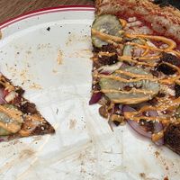 Cheeseburger pizza at Red Sparrow Pizza in Collingwood