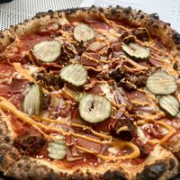 Hamburger pizza   at Red Sparrow Pizza in Fitzroy