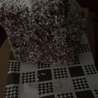 Tiramisu lamington - incredible   at Red Sparrow Pizza in Fitzroy