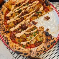 Potato braves (potato slices, chorizo+siracha mayo)$29?: good, mostly siracha mayo taste  at Red Sparrow Pizza in Fitzroy