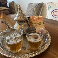 Mint tea was pour from up high!!  at Casablanca Sandwicherie - 카사블랑카 샌드위치 in Seoul