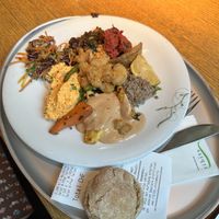 Buffet and bread roll  at Tibits - Falkenstrasse in Zurich
