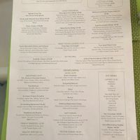 Vegan choices in the menu (second page) at The Health Garden in Brentwood
